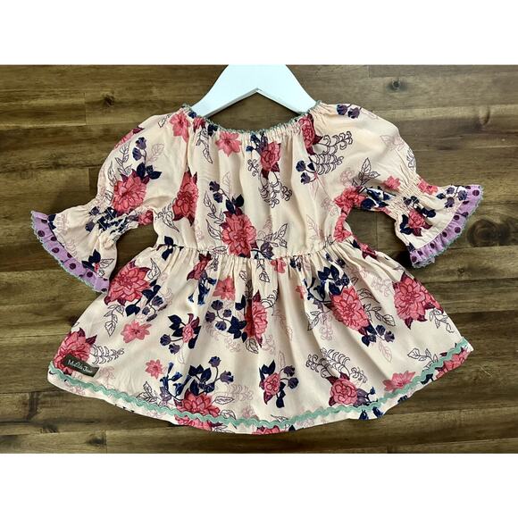 Matilda Jane Once Upon A Time Great Delight Pink Floral Short Sleeve Tunic Top 2 - Picture 5 of 9